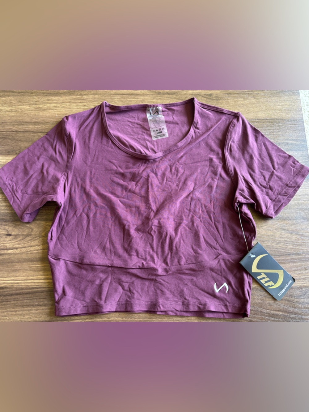 LF Maroon Short Sleeve Crop Top